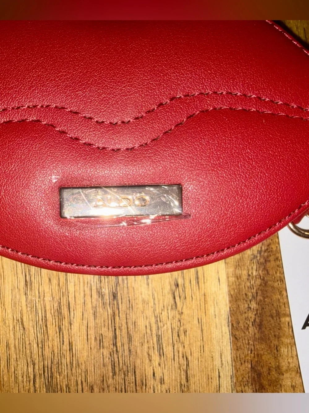 ALDO Red Lip-Shaped Coin Purse Keychain